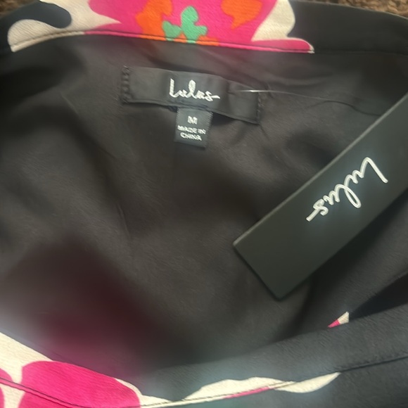 Memorable Vibes Black Floral Print Satin Fringe Midi Wrap Skirt, NWT - Picture 5 of 5